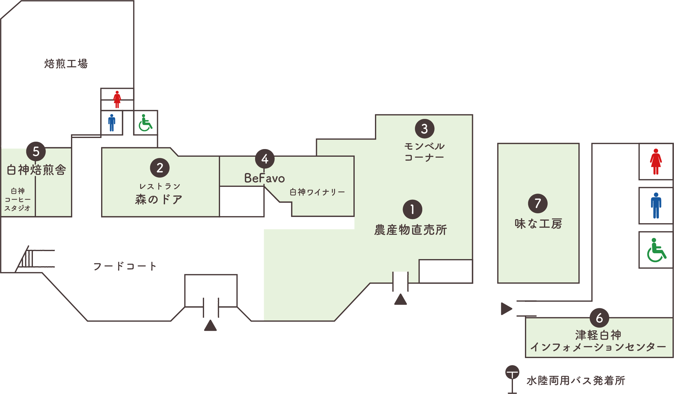 道の駅「津軽白神」館内図